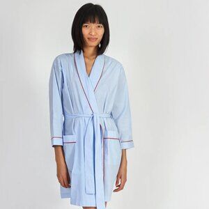 Sleepy Jones Isa Robe in Blue End on End NWT